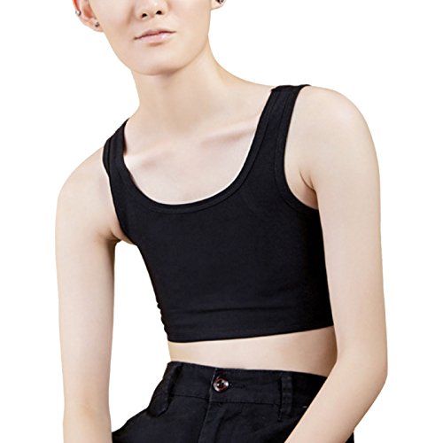 FEOYA Brust Binder Tomboy Transpirable Les Cosplay Ajustable - Negro - Talla M