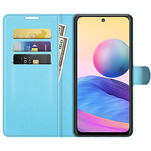 Fertuo Funda para Xiaomi Redmi Note 10 5G / Poco M3 Pro, Carcasa Libro con Tapa de Cuero Piel Wallet Case Flip Cover con Hebilla Magnetica, Ranuras para Tarjetas para Redmi Note 10 5G, Azul