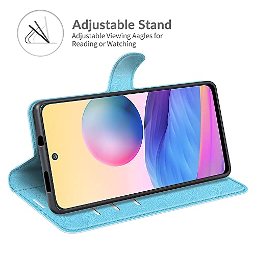 Fertuo Funda para Xiaomi Redmi Note 10 5G / Poco M3 Pro, Carcasa Libro con Tapa de Cuero Piel Wallet Case Flip Cover con Hebilla Magnetica, Ranuras para Tarjetas para Redmi Note 10 5G, Azul