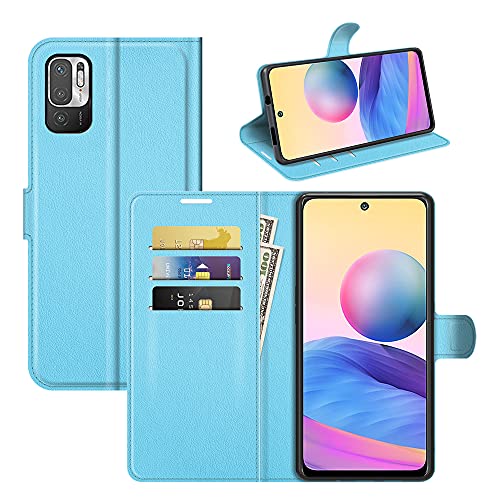 Fertuo Funda para Xiaomi Redmi Note 10 5G / Poco M3 Pro, Carcasa Libro con Tapa de Cuero Piel Wallet Case Flip Cover con Hebilla Magnetica, Ranuras para Tarjetas para Redmi Note 10 5G, Azul