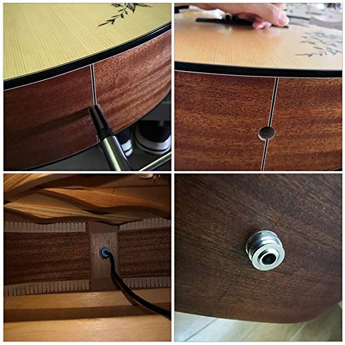 Fesjoy Herramientas de escariado de Agujeros de Pasador de Puente Mango en T Cónico 6 Guitarra acústica estriada Herramienta de Corte para carpintería Broca de núcleo Herramienta de Recogida Luth
