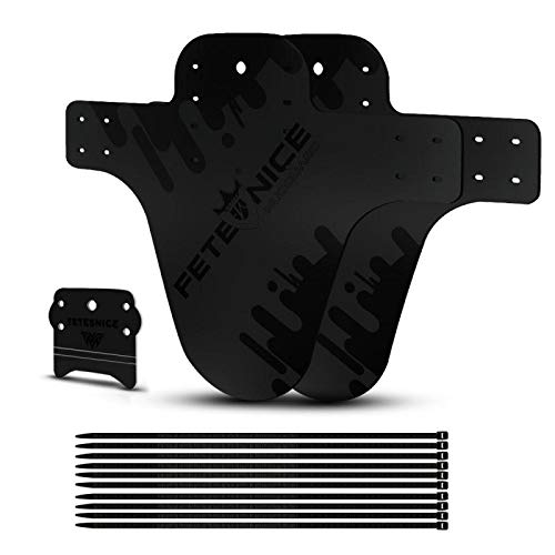 FETESNICE Funda de protección para Guardabarros de Bici contra Salpicaduras Mud Guard Plus 26" 650B 27,5" 29" MTB (2 Piezas), Negro