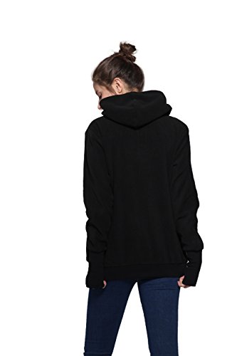 F.G.Y 3 en 1 Mama Chaqueta Sudadera Canguro con Capucha, Abrigo Premamá para Mujer Multifunción, Calentar Portabebés Chaqueta con Baby Bolsillos (Negro, L)