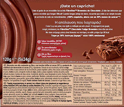 Fibre One Brownies de Chocolate, 5 x 24g