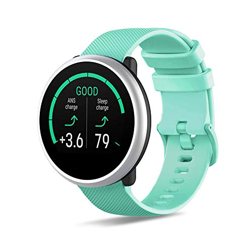 Ficocean Correa de Reloj Compatible con Polar Ignite /Polar Unite, Universal 20mm Correa de Silicona Pulsera de Repuesto Banda de Deportes Fitness (Verde Azulado)