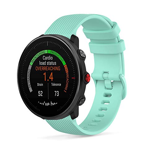 Ficocean Correa de Reloj Compatible con Polar Vantage M /Polar Grit X, Universal 22mm Correa de Silicona Pulsera de Repuesto Banda de Deportes Fitness (Verde Azulado)