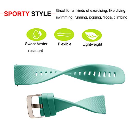 Ficocean Correa de Reloj Compatible para Polar Ignite, Pulsera de Silicona Brazalete de Repuesto Banda de Deportes Correa de Muñeca para Polar Ignite (Verde Azulado, L)