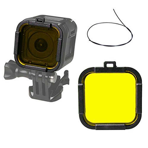 First2savvv amarillo Juego de filtros para lentes para GOPRO Hero5 Session Hero4 Session + palo de la flotabilidad - GO-5Session-LJ-13QSB