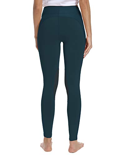 FitsT4 Sports Medias de montar para mujer con parche en la rodilla con espalda ecuestre ventiladas [Extra Grande -Ala azul del trullo]