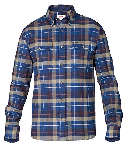 FJÄLLRÄVEN Singi Heavy Flannel Shirt M Long Sleeved T-Shirt, Hombre, Navy, M