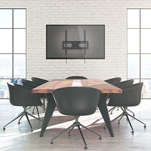 Flashstar Soporte de Pared Fix para televisores - con Diagonal de Pantalla de 37-65" - Solo 2,6 cm de Distancia con la Pared - Incluye Tacos Fischer - VESA hasta 400 x 400 - Negro