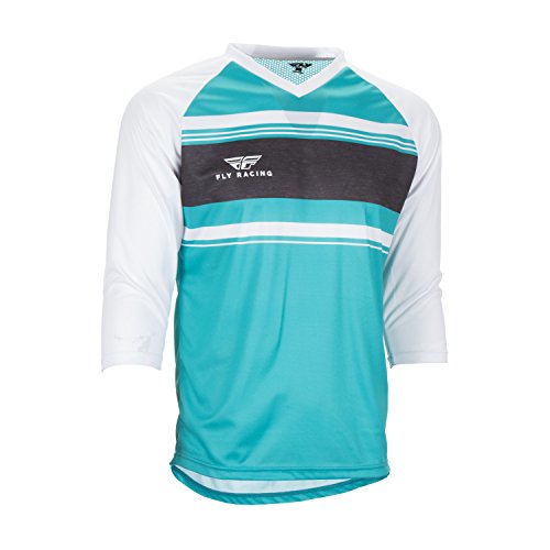 Fly Racing Downhill de Jersey 3/4 de Pulsera RIPA Teal/Color Blanco, Unisex, Color Turquesa, tamaño Medium