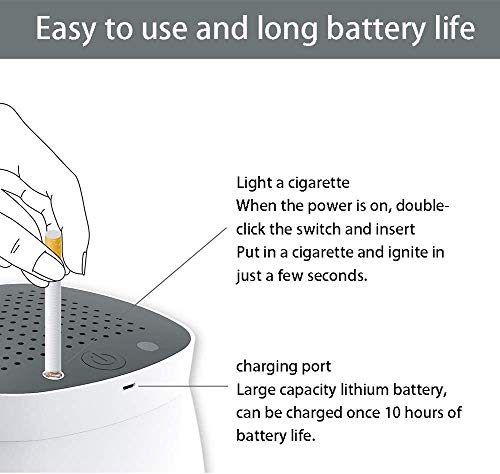 Fly YUTING Purificador de Aire de cenicero, 6 filtros sin Humo Incluidos Ceniceros portátiles USB Recargable para automóvil/Interiores/al Aire Libre Proteger Family Health