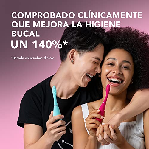 FOREO ISSA 3 Cepillo de dientes sónico, recargable y ultra higiénico con silicona y polímero PBT, cabezal remplazable cada 6 meses, 16 intensidades, 365 días de carga USB,Pink