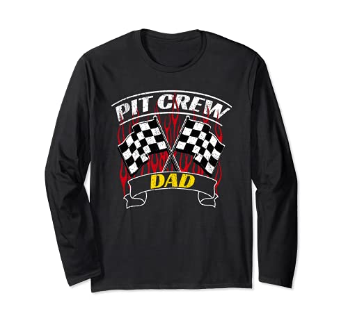 Formula Racing Pit Crew Team Member Dad Camiseta Drag Manga Larga