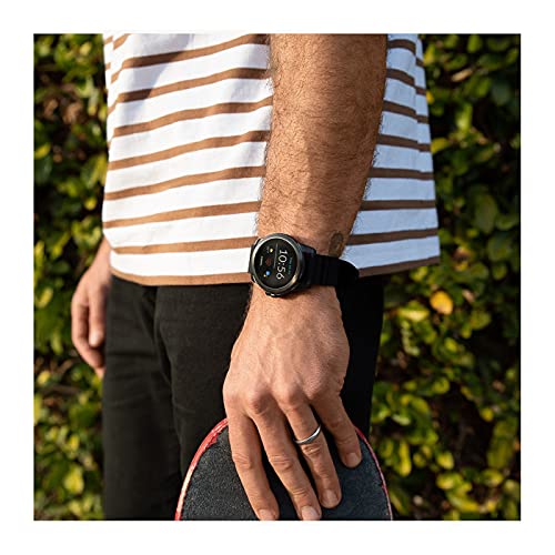 Fossil Connected Smartwatch Gen 5E para Hombre con Tecnología Wear OS de Google, Frecuencia Cardíaca, NFC y Notificaciones Smartwatch, Silicona Negro