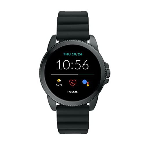 Fossil Connected Smartwatch Gen 5E para Hombre con Tecnología Wear OS de Google, Frecuencia Cardíaca, NFC y Notificaciones Smartwatch, Silicona Negro