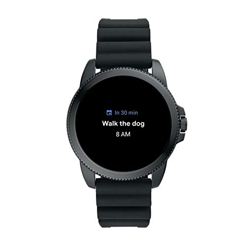 Fossil Connected Smartwatch Gen 5E para Hombre con Tecnología Wear OS de Google, Frecuencia Cardíaca, NFC y Notificaciones Smartwatch, Silicona Negro