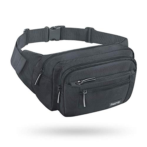 FREETOO Riñonera de Marcha Casual Bumbag Multifuncional con 5 Bolsillos con Cremallera para móvil para Viaje Senderismo y Actividades al Aire Libre para Mujeres y Hombres Ajustable