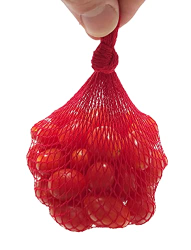 FRESH HOME HOME TEXTILES Malla tubular 100% Ecológica de celulosa Biodegradable para fruta, verdura, packaging y otros productos. (Malla 100 metros x 32 cm ancho., Rojo)