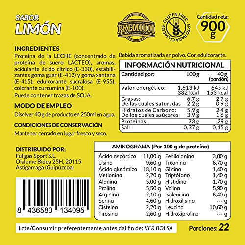 FullGas - 100% WHEY PROTEIN CONCENTRATE Limón 900g