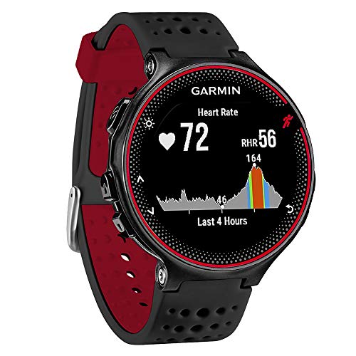 FunBand Correa para Garmin Forerunner 235, Banda de Reemplazo Silicona Suave Sports Pulsera para Garmin Forerunner 235/235 Lite/220/230/620/630/735XT/Approach S20/S5/S6 Smart Watch (Negro&Rojo)