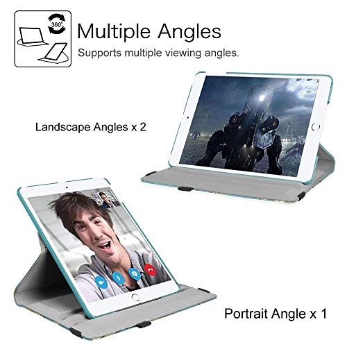 Funda Compatible con iPad 9/8/7 10,2" (2021/2020/2019 Modelo, 9.ª/8.ª/ 7.ª Generación), Rotación de 360 Grados Carcasa Auto-Reposo/Activación (Monkey)