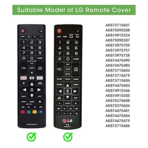 Funda Protectora de Silicona Compatible con Mando LG Control AKB75095308 AKB74915324 AKB75095307 AKB73715601 Antideslizante Carcasas Protección Funda para LG Remote - Glow Green