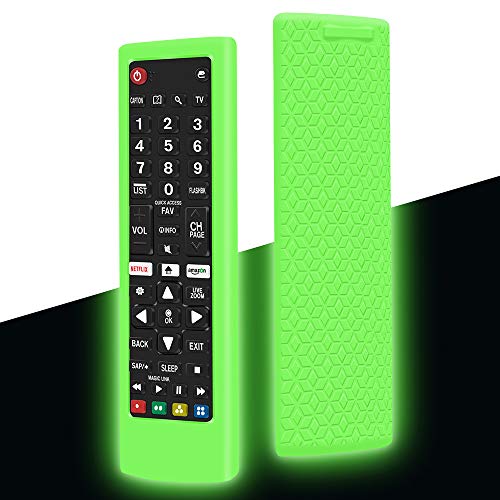 Funda Protectora de Silicona Compatible con Mando LG Control AKB75095308 AKB74915324 AKB75095307 AKB73715601 Antideslizante Carcasas Protección Funda para LG Remote - Glow Green