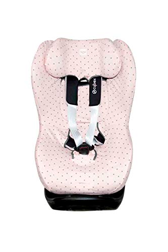 Fundas BCN ® - F132/4597 - Funda de Algodón para Silla de Coche Cybex ® Sirona ® M2 I-Size, Sirona ® S I-Size y GB Vaya ® I-Size - Estampado Little Fun Peach