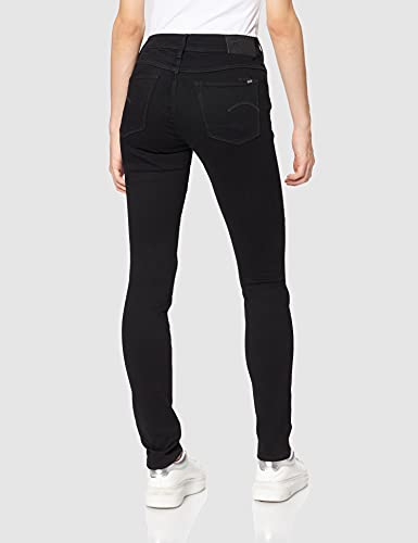 G-STAR RAW 3301 Mid Waist Skinny Jeans, Black (Pitch Black B964-A810), 29W / 32L para Mujer