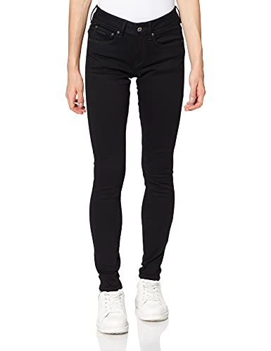 G-STAR RAW 3301 Mid Waist Skinny Jeans, Black (Pitch Black B964-A810), 29W / 32L para Mujer