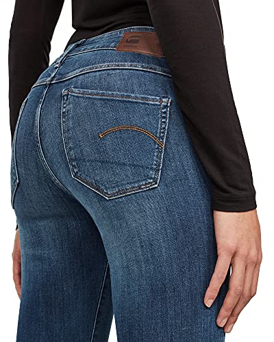 G-STAR RAW 3301 Mid Waist Straight Jeans, Medium Indigo Aged, 29W / 34L para Mujer