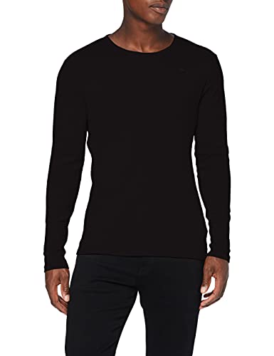 G-STAR RAW Base Round Neck Long Sleeve 1-Pack T-Shirt, Schwarz (Black 124-990), XX-Large para Hombre