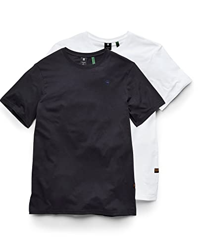 G-STAR RAW Base-s Ruond Neck 2 Pack Camiseta, Multicolor (White/Mazarine Blue 336-3369), M para Hombre