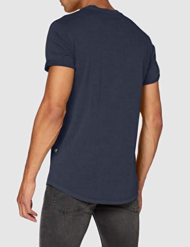 G-STAR RAW Lash Straight Fit Camiseta de Manga Corta, legión Azul GD 2653-B853, X-Small para Hombre