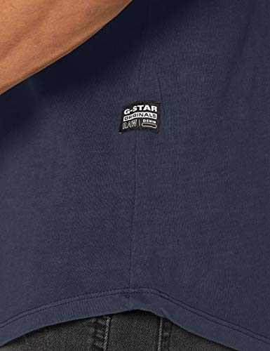 G-STAR RAW Lash Straight Fit Camiseta de Manga Corta, legión Azul GD 2653-B853, X-Small para Hombre