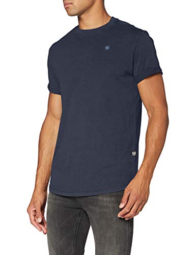 G-STAR RAW Lash Straight Fit Camiseta de Manga Corta, legión Azul GD 2653-B853, X-Small para Hombre