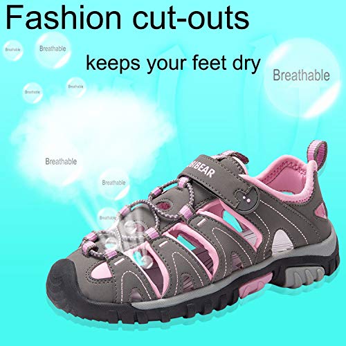 Gaatpot Sandalias Deportivas para Unisex niños Aire Libre Deporte Zapatillas de Senderismo Sandalias con Punta Cerrada Zapatos Rosa 32/32.5EU=32CN