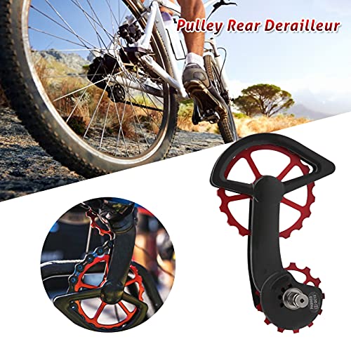 Gaeirt Polea de Bicicleta: aleación de Aluminio, desviador Trasero de Bicicleta liviano, Piezas de Bicicleta sin Recubrimiento, Accesorio de Bicicleta de Rueda guía(Rojo)