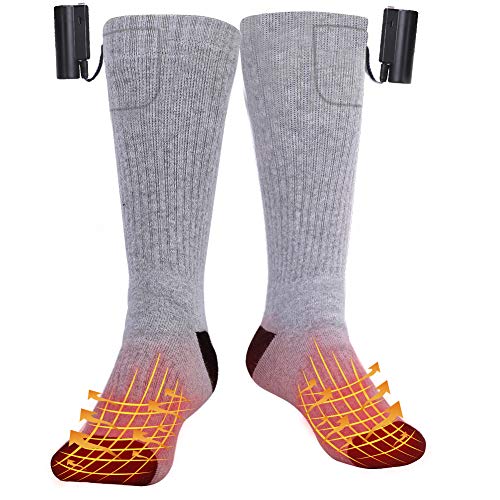 GARDOM Calcetines Calefactables Mujer Hombres,Calcetines Eléctricos USB Recargable 2200mAh,3 Nivel de Calentamiento,Calcetines Invierno para Ciclismo Senderismo Esquí Camping Pesca