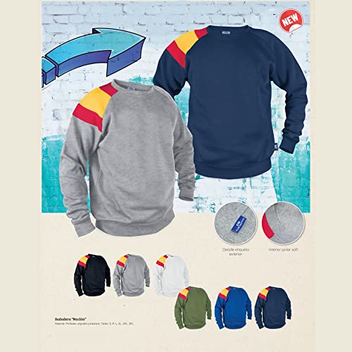 GARGOLA.ES OPERADORES DIGITALES Sudadera, Azul Marino, Unisex, Bandera de España, Tejido Extra Suave y Ligero con tecnología Polar Soft, Deportiva, Casual, Informal, Sudaderas, Jersey (XXL)