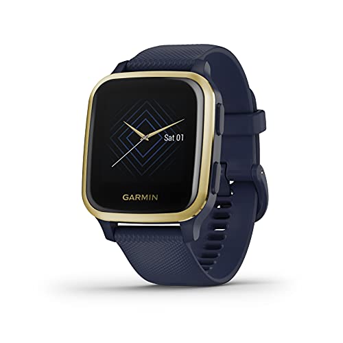 Garmin Venu Sq Music, Reloj Inteligente con GPS, Azul/Dorado, Edición Estándar