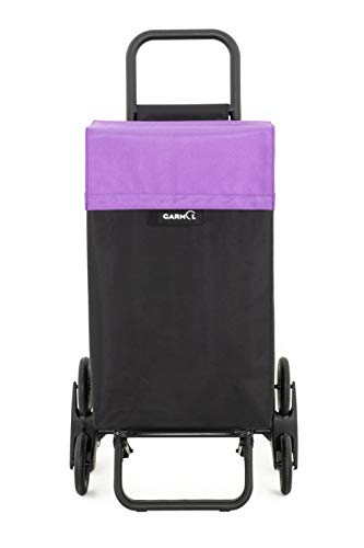 Garmol Carro Compra, Negro y Violeta, 48L