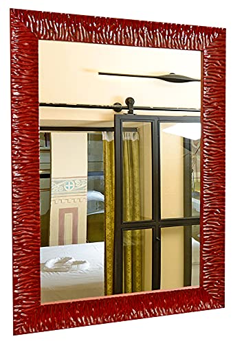 GaviaStore - Julie Rojo 70x50 cm - Espejo de Pared Moderno (18 tamaños y Colores) Grande Muebles hogar decoración Salon Modern Dormitorio baño Entrada