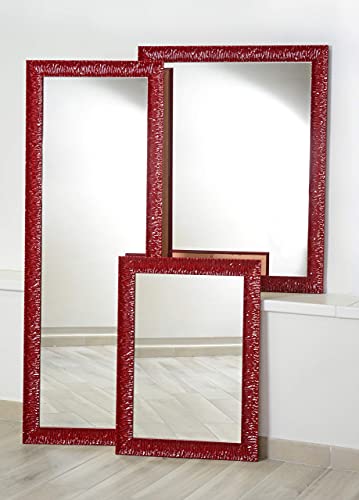 GaviaStore - Julie Rojo 70x50 cm - Espejo de Pared Moderno (18 tamaños y Colores) Grande Muebles hogar decoración Salon Modern Dormitorio baño Entrada