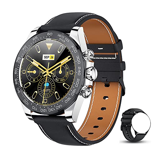 GaWear Smartwatch,Reloj Inteligente Hombre 1,28 Deportivos,Pulsera Actividad Reloj Sport con Pulsómetro Monitor de Sueño Monitores Calorías Podómetro IP68 Impermeable Negro Watch para Android iOS