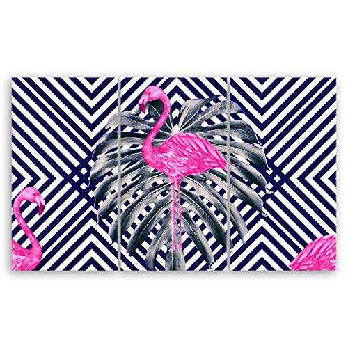 ge Bildet Bilderdepot24 1872II - Lienzo Decorativo, diseño de flamencos, Color Rosa, 165 x 100 cm 3 tlg.