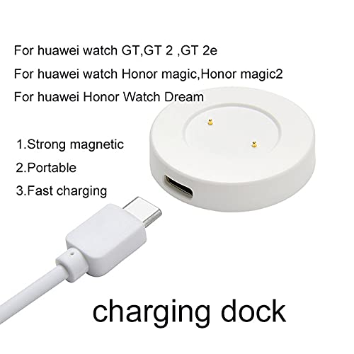 GEEMEE para Huawei Watch GT2/ GT 2e/ Honor GS Pro/Watch GT Classic Sport/Honor Watch Magic Magic 2 Cargador Cable De Carga,Adaptador De Cargador Línea De Carga Magnética Material De Alambre Fijo