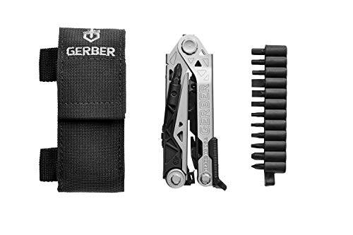 Gerber Herramienta multifuncional con clip de bolsillo, Apertura con una mano, Juego de puntas y funda de nylon, Center-Drive, 31-003649